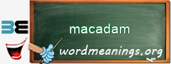 WordMeaning blackboard for macadam